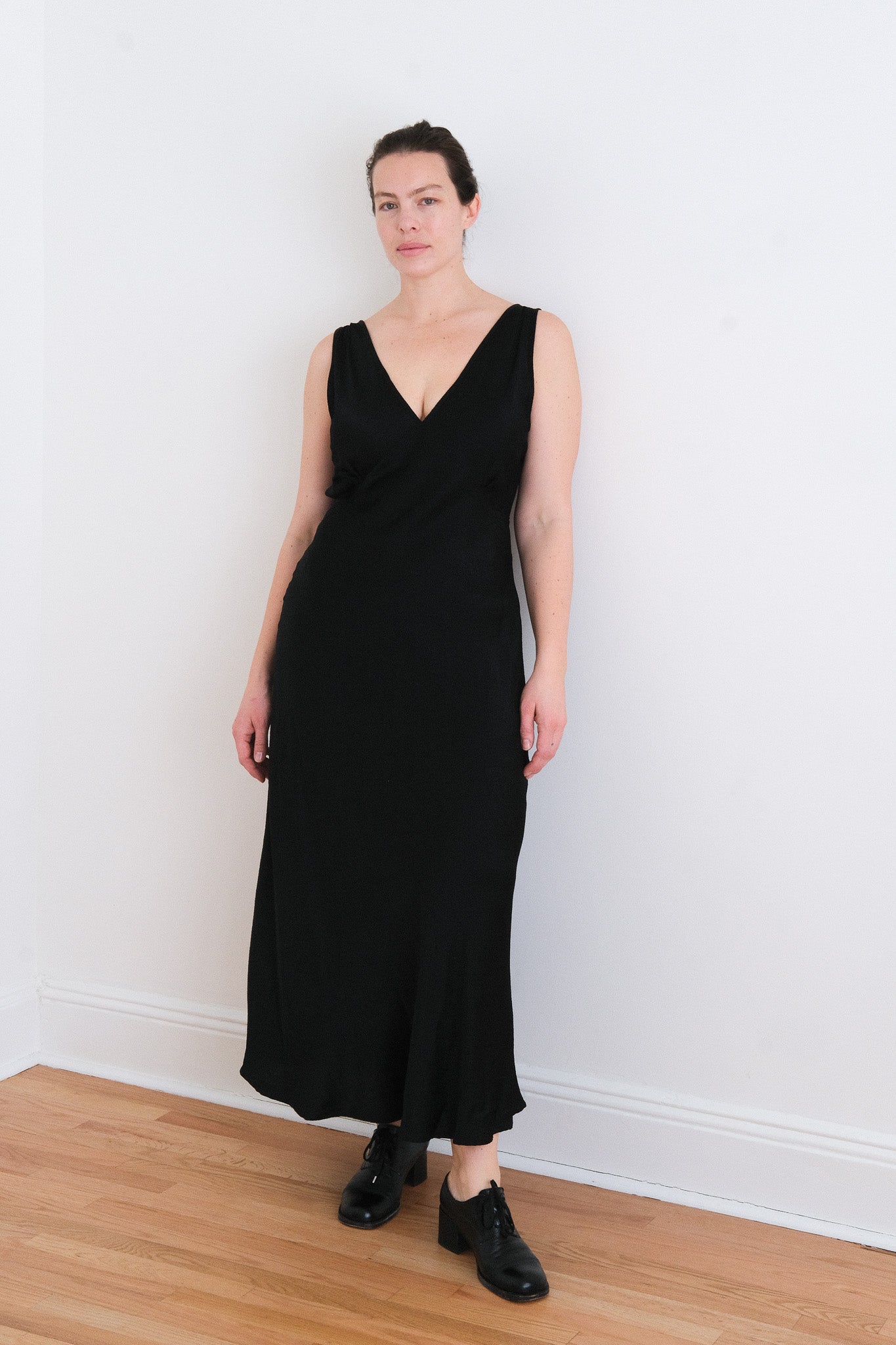 ATHENA DRESS - BLACK SILK