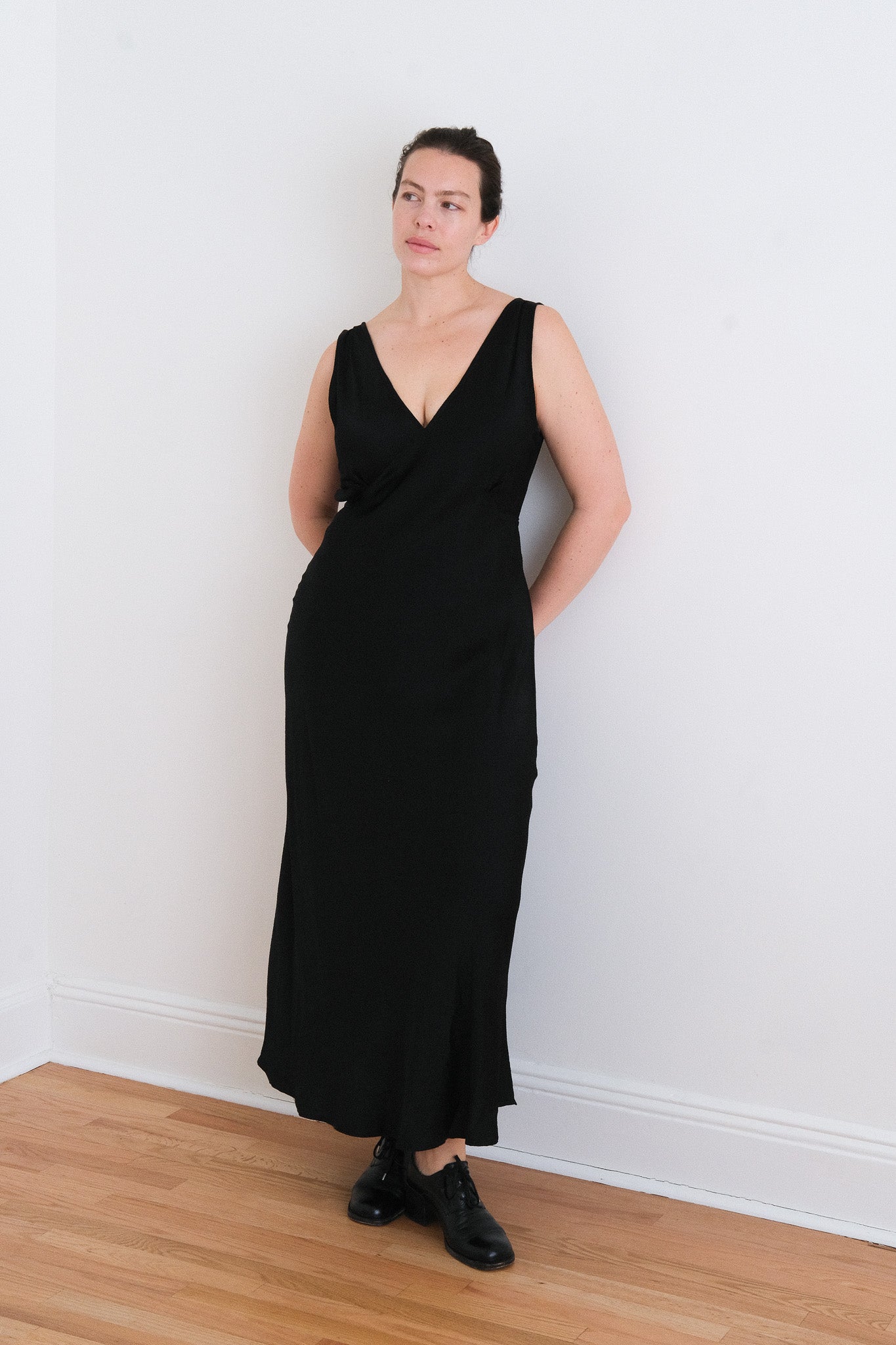 ATHENA DRESS - BLACK SILK