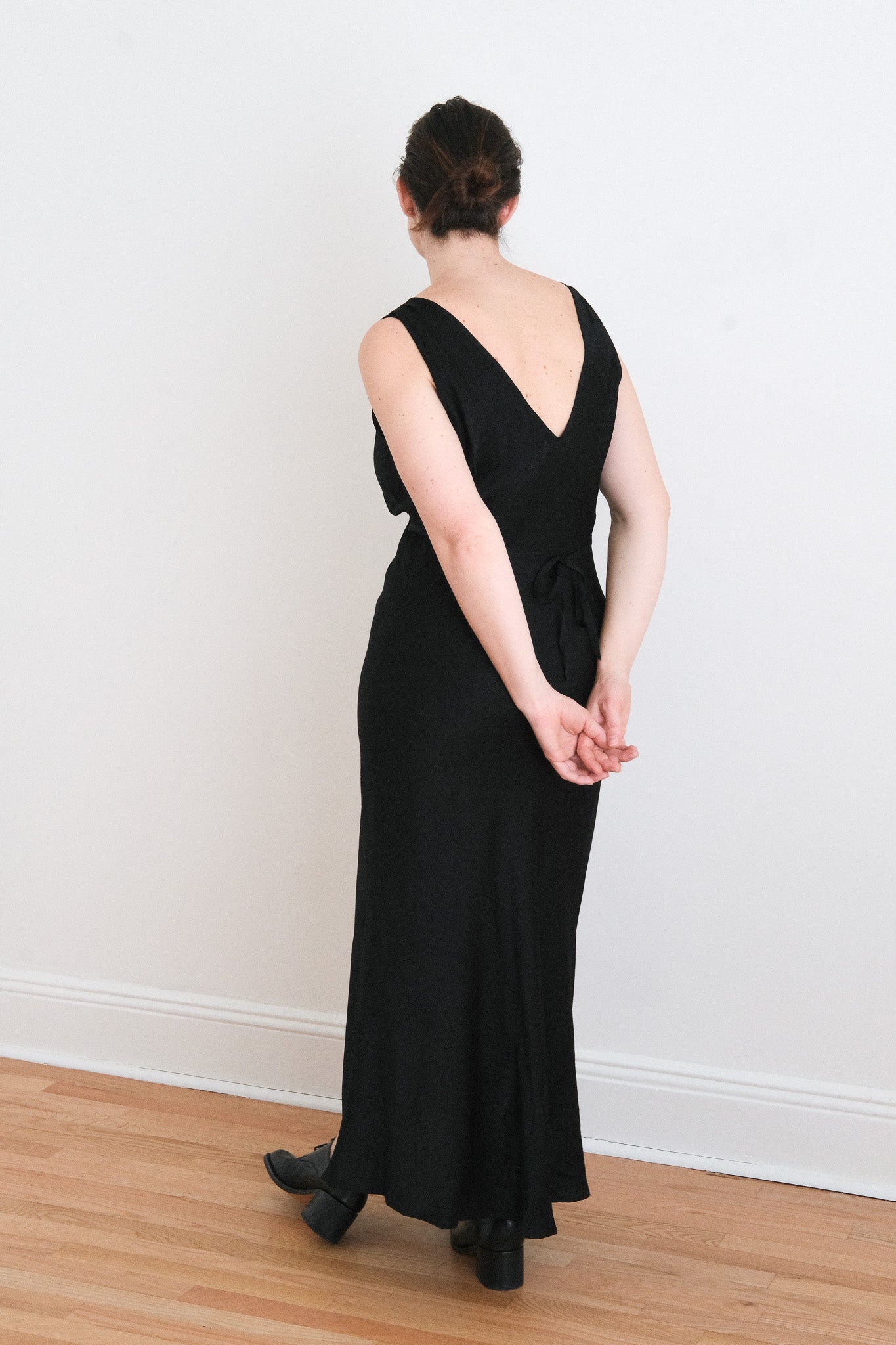 ATHENA DRESS - BLACK SILK